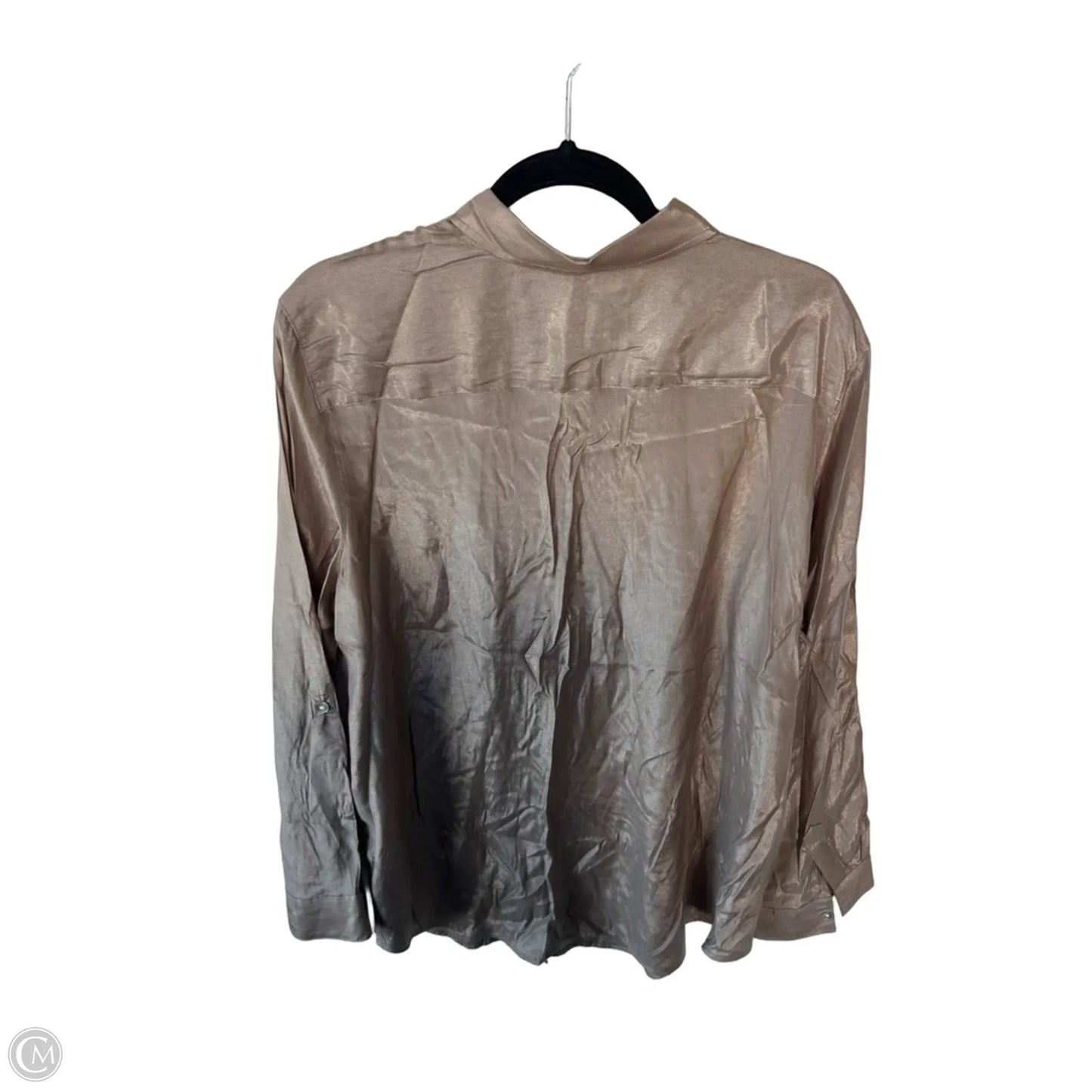 Blouse Long Sleeve By Chicos In Gold, Size: Xl