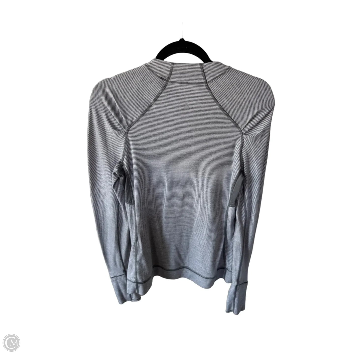 Athletic Top Long Sleeve Crewneck By Lululemon In Grey & White, Size: M