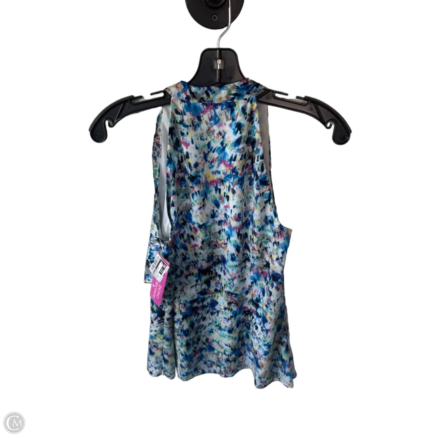 Blouse Sleeveless By Ann Taylor In Blue & White, Size: Xs