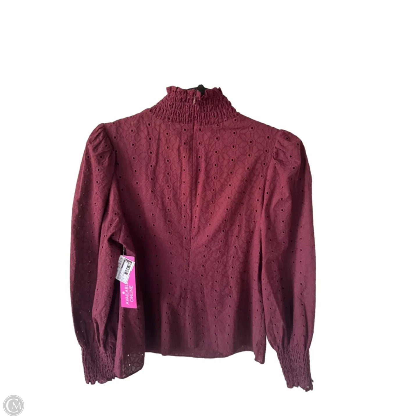 Blouse Long Sleeve By Veronica Beard In Maroon, Size: S