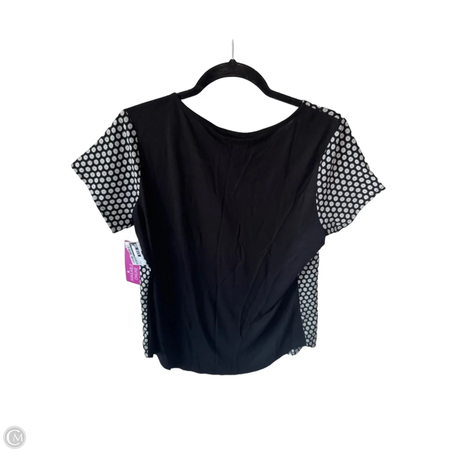 Blouse Short Sleeve By Ann Taylor In Black & White, Size: S