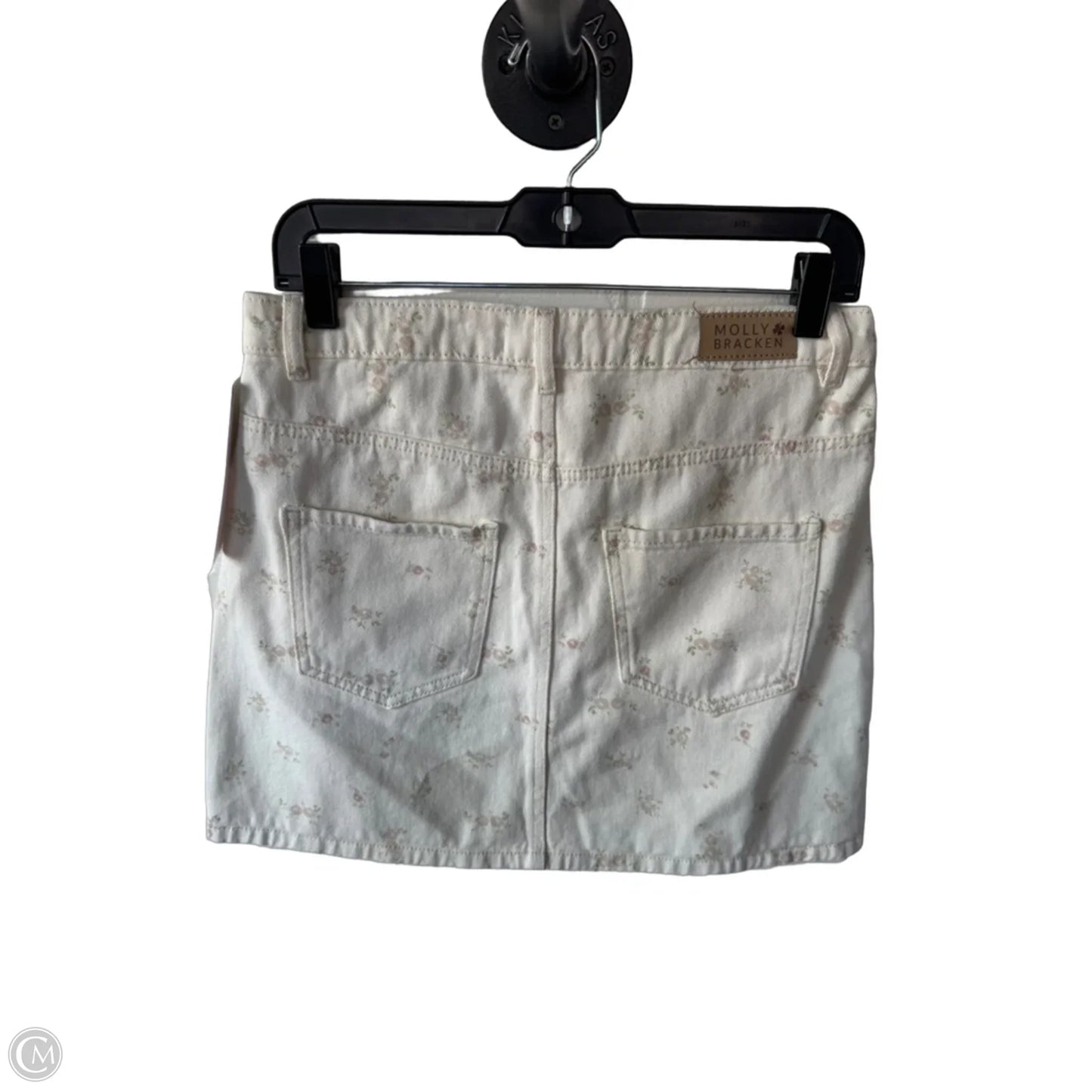 Skirt Mini & Short By Molly Bracken In Cream Denim, Size: M