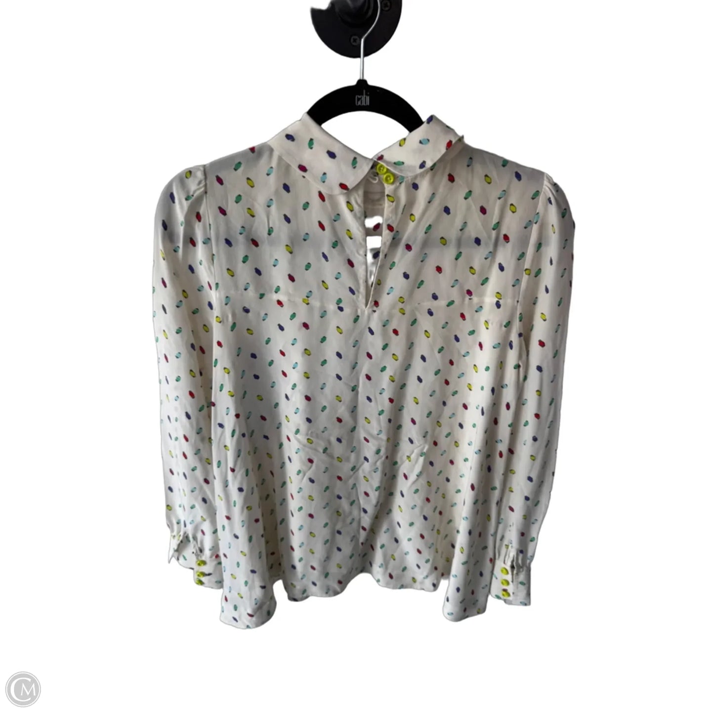 Blouse Designer By Kate Spade In Cream & Red, Size: 4
