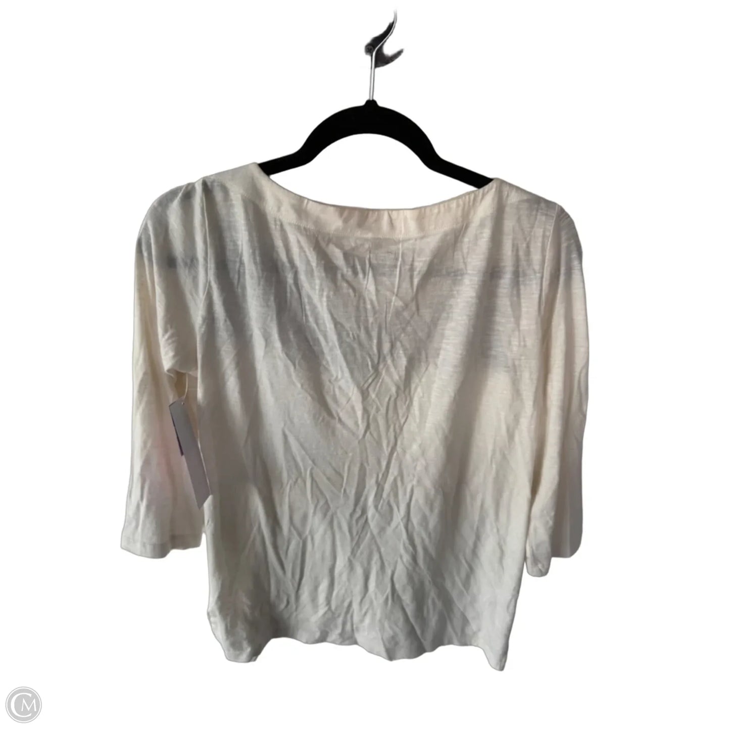 Top 3/4 Sleeve By Loft In Blue & Cream, Size: S