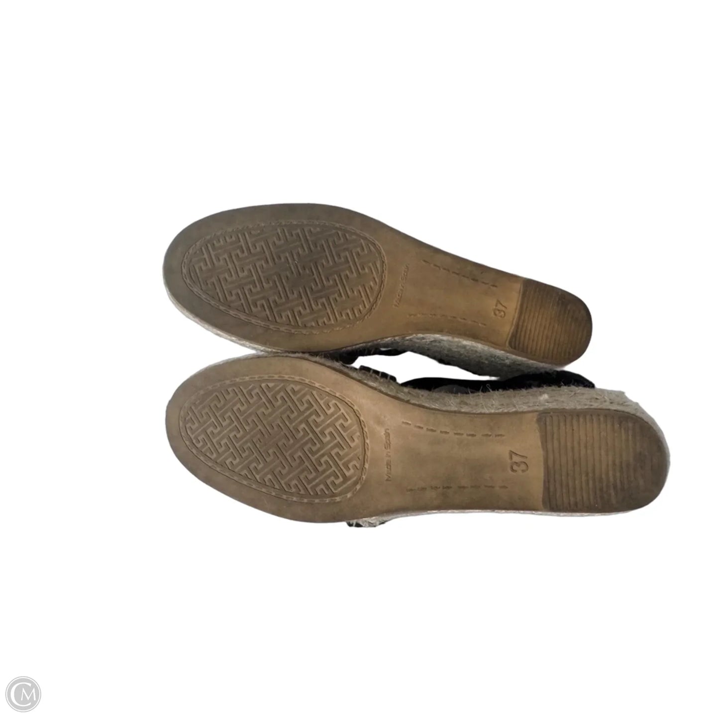 Shoes Heels Wedge By Cmb In Black & Tan, Size: 6.5