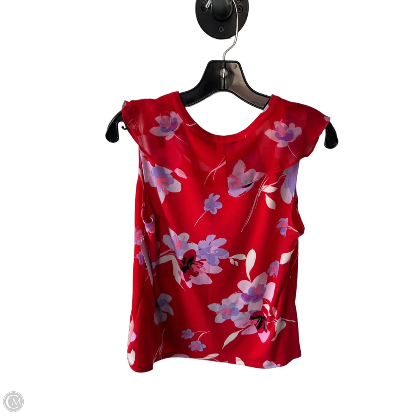 Blouse Sleeveless By Calvin Klein In Red, Size: S