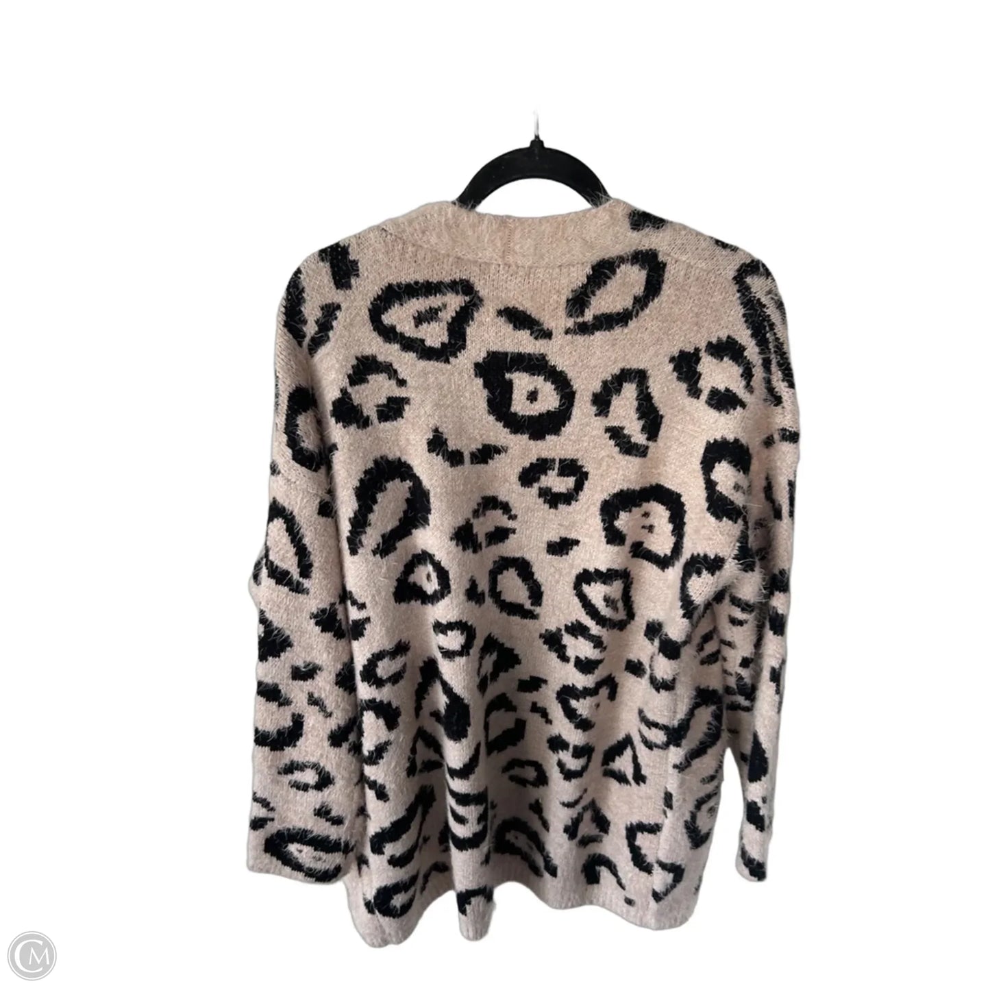 Sweater Cardigan By En Creme In Black & Tan, Size: M