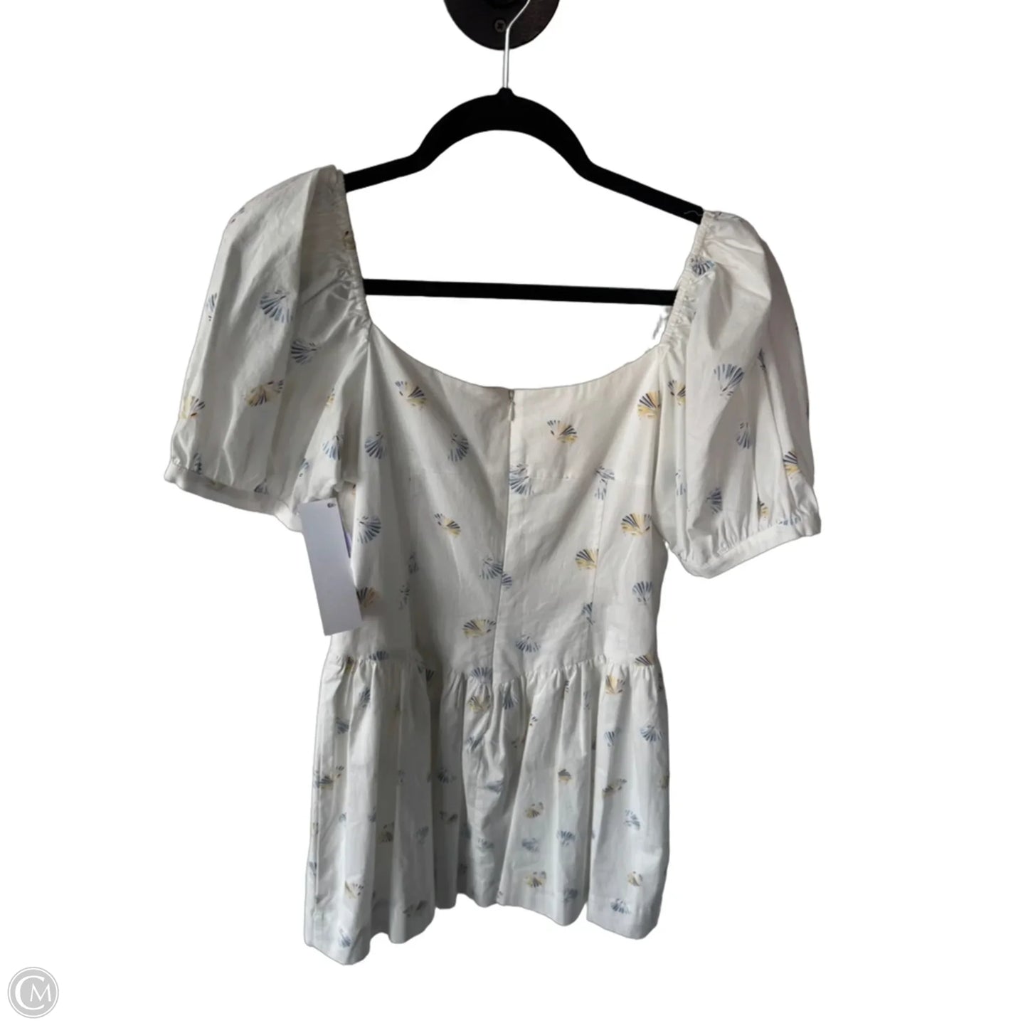 Dress Casual Short By Wayf In White & Yellow, Size: M