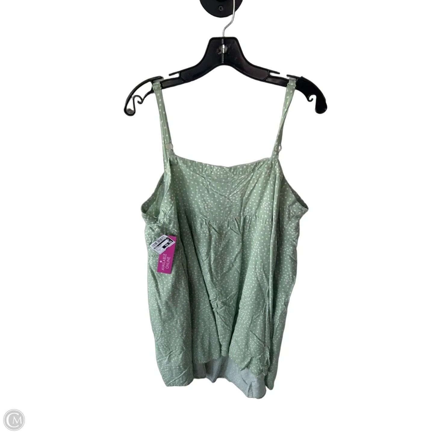 Top Sleeveless By Torrid In Green & White, Size: 2x
