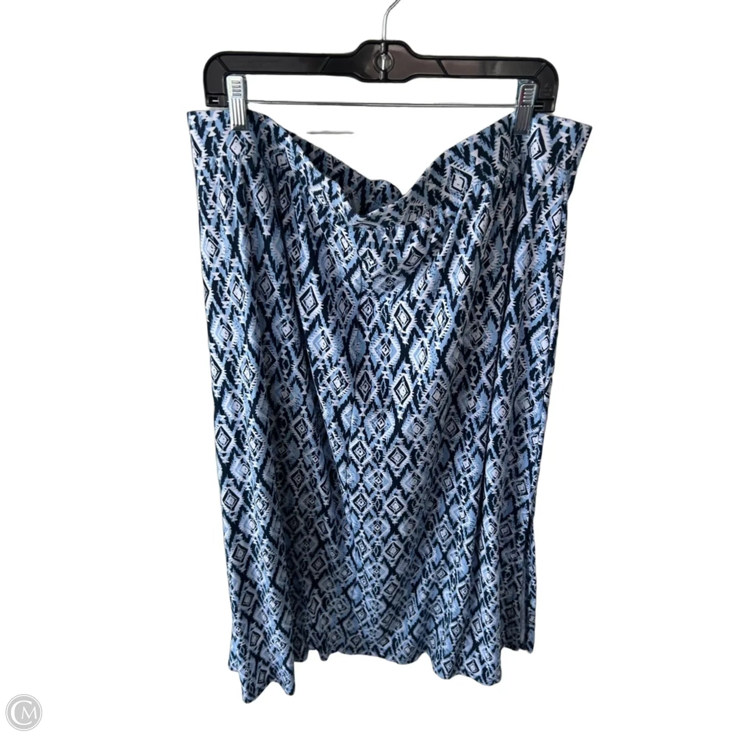 Skirt Maxi By Terra & Sky In Blue & White, Size: 20