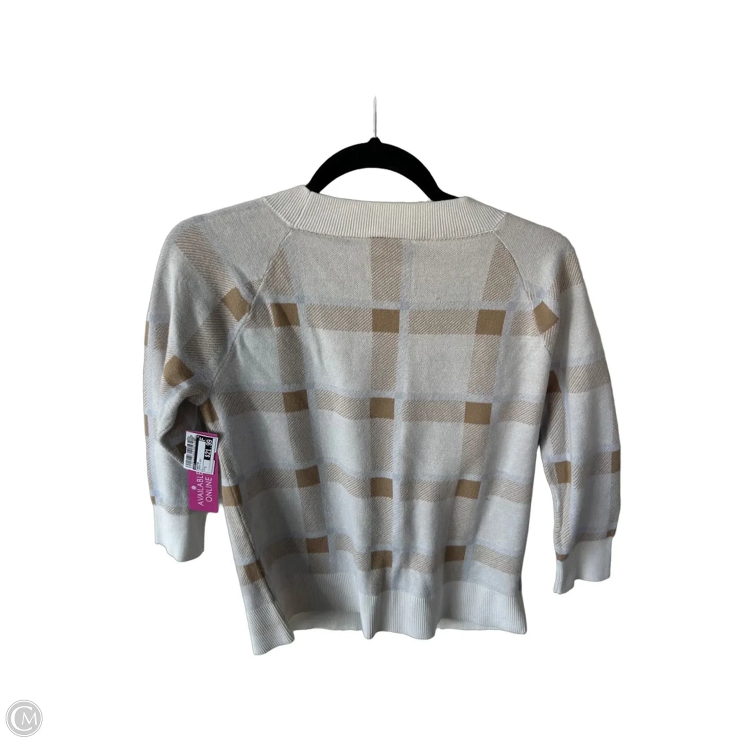 Sweater By Loft In Cream & Grey, Size: S