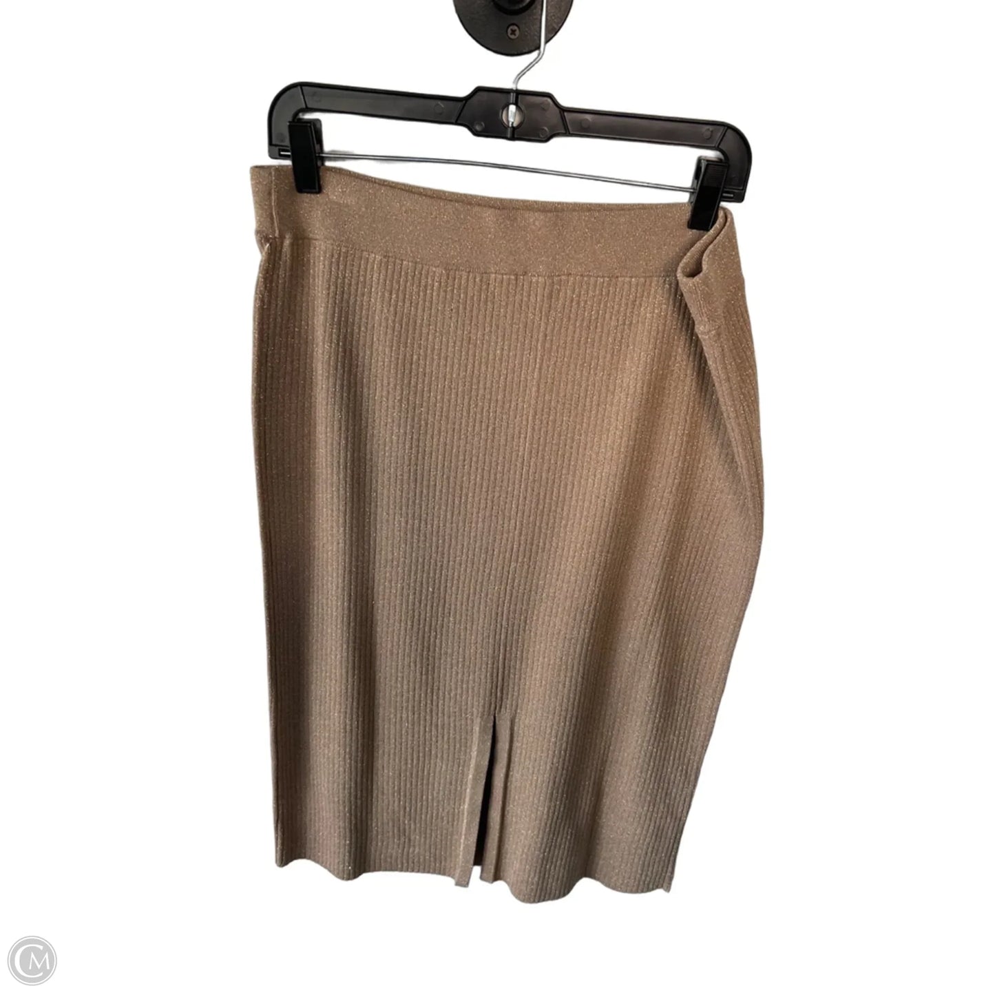 Skirt Midi By Talbots In Gold & Tan, Size: L