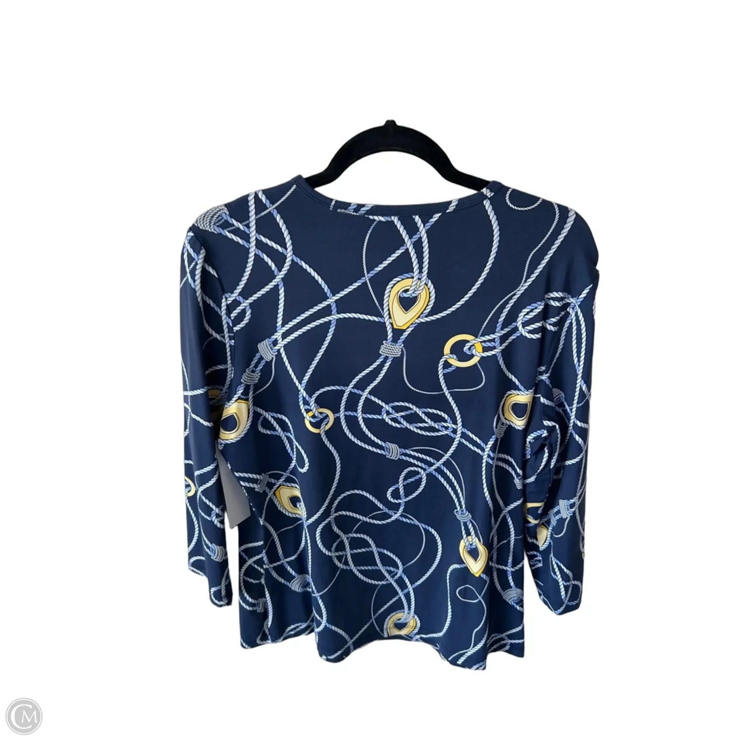 Top Long Sleeve By J Mclaughlin In Blue & Yellow, Size: Xl