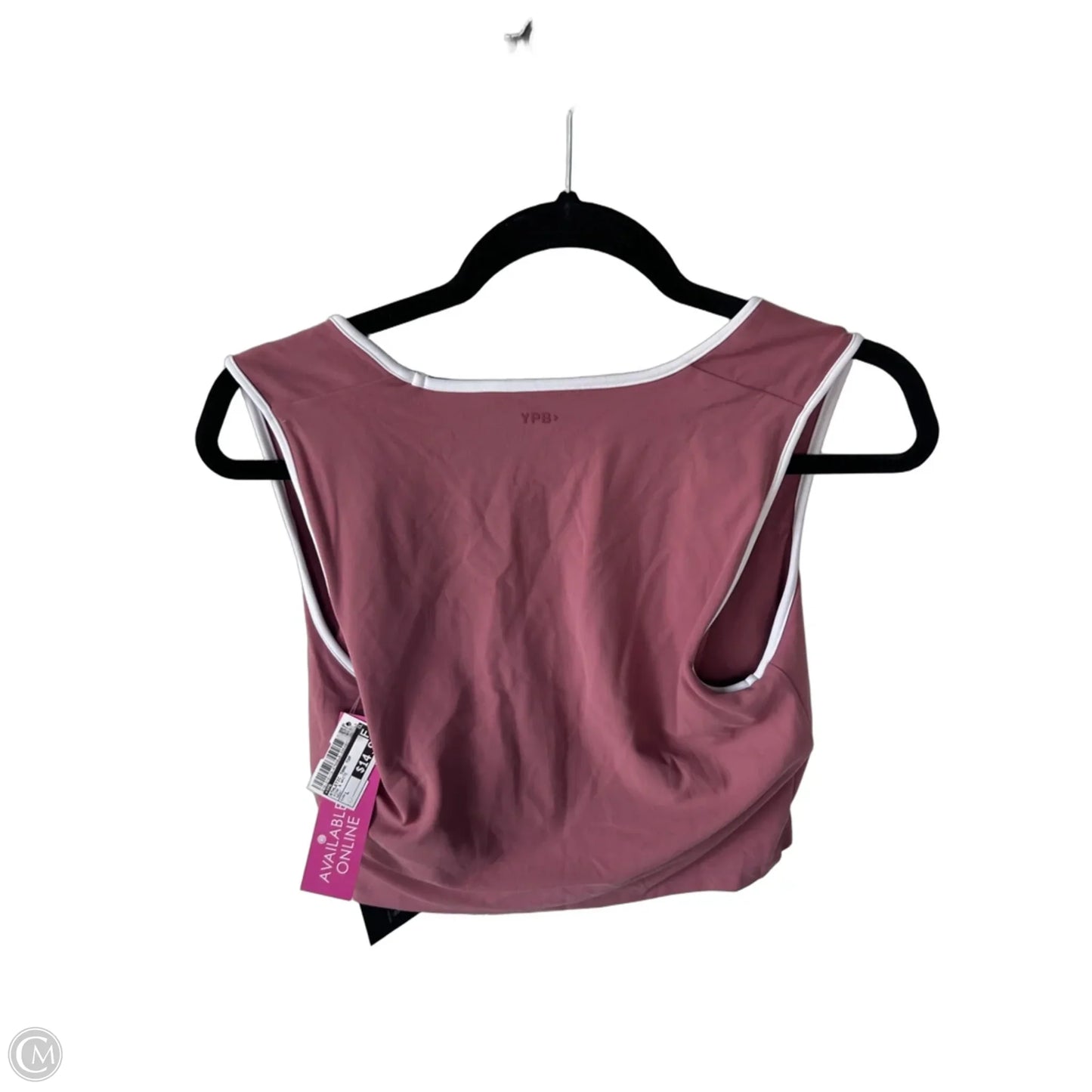 Athletic Tank Top By Ypb In Pink & White, Size: L