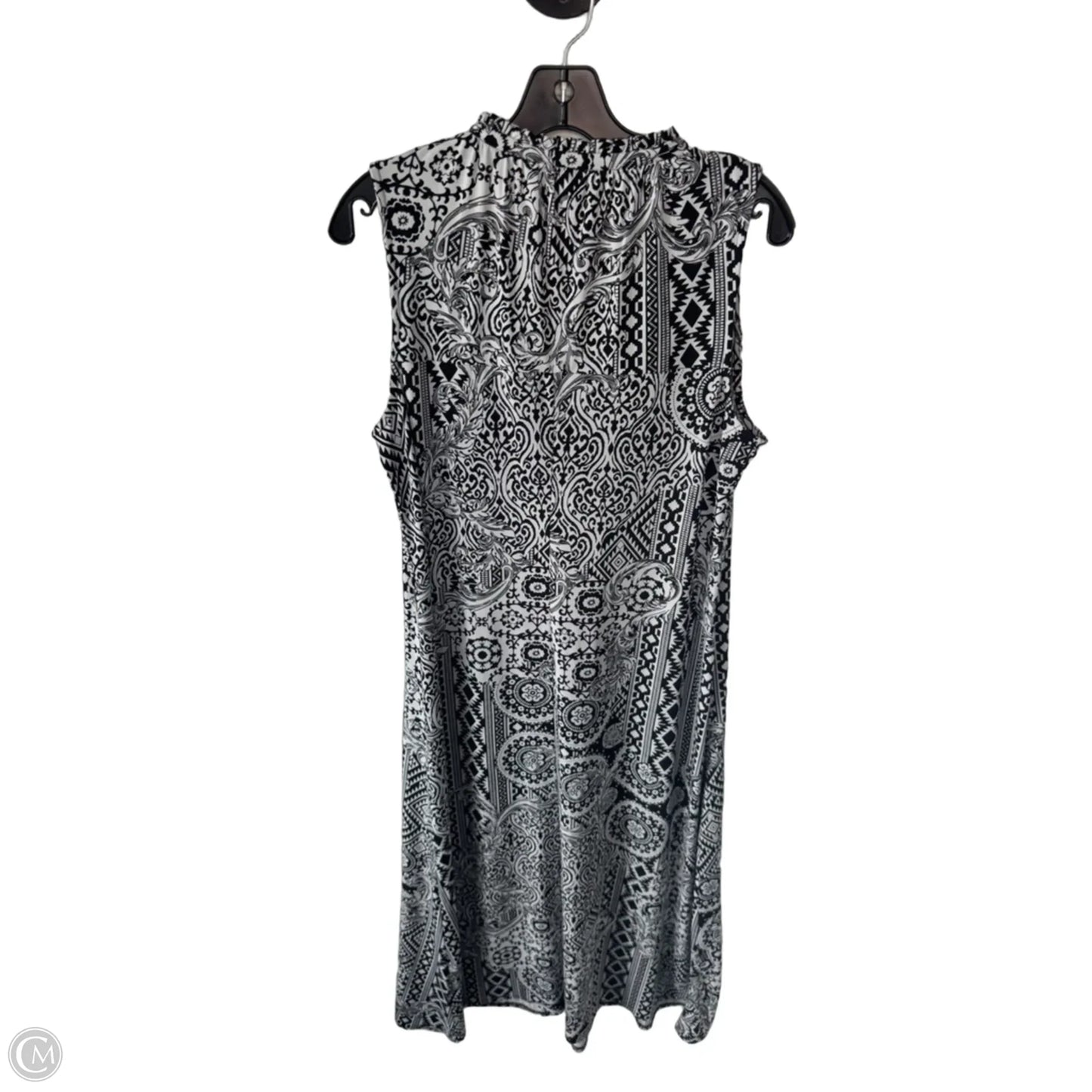 Dress Casual Maxi By Chicos In Black & Silver, Size: L