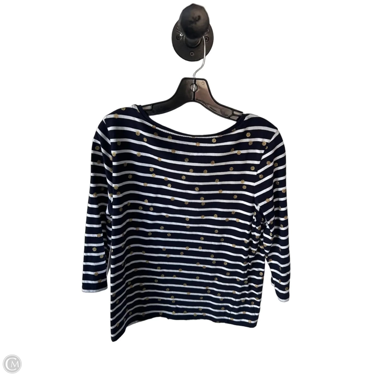 Top 3/4 Sleeve By Talbots In Blue & White, Size: Lp