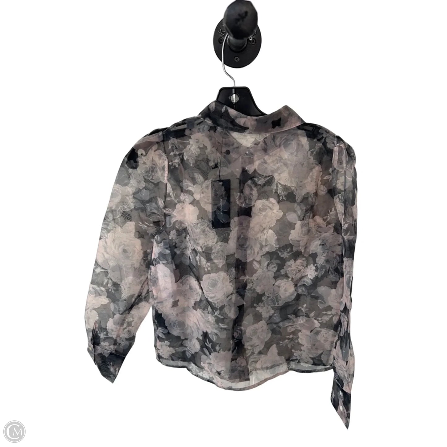 Blouse Long Sleeve By Vero Moda In Black & Pink, Size: Xs