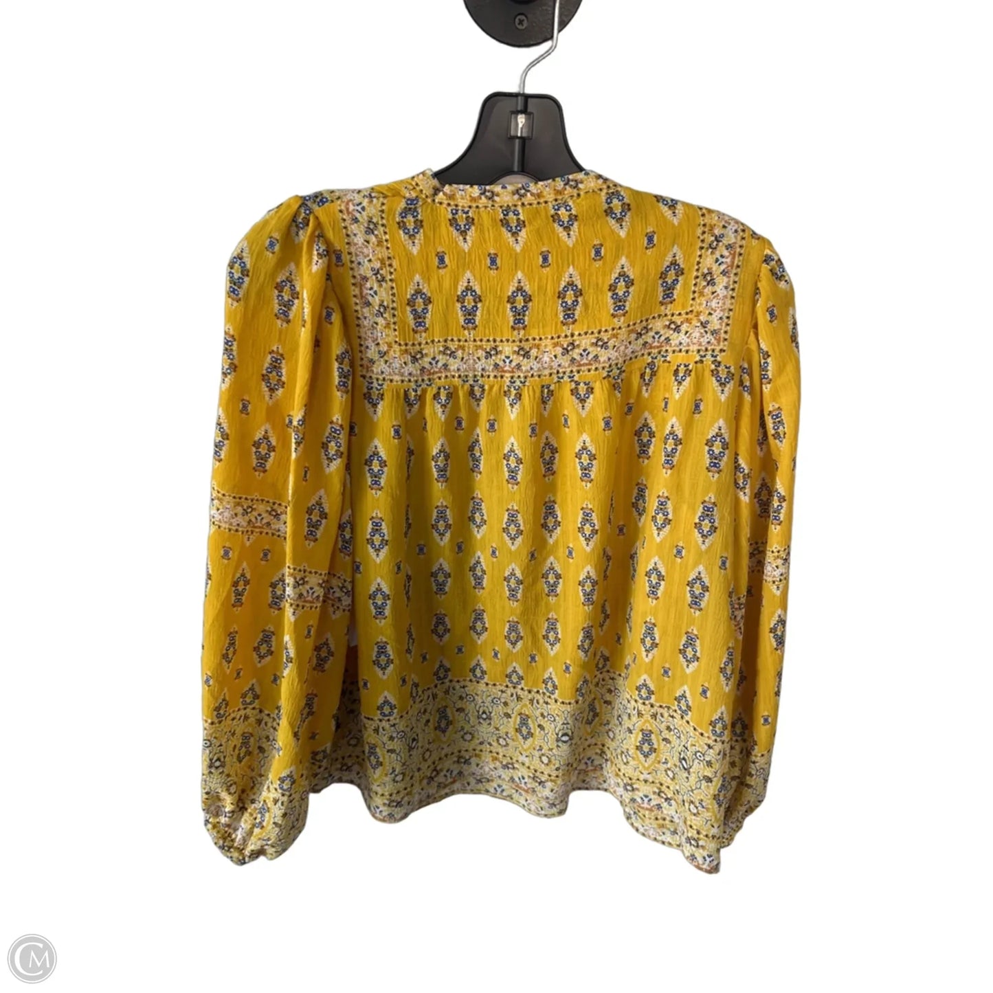 Blouse Long Sleeve By Rose And Olive In Yellow, Size: S