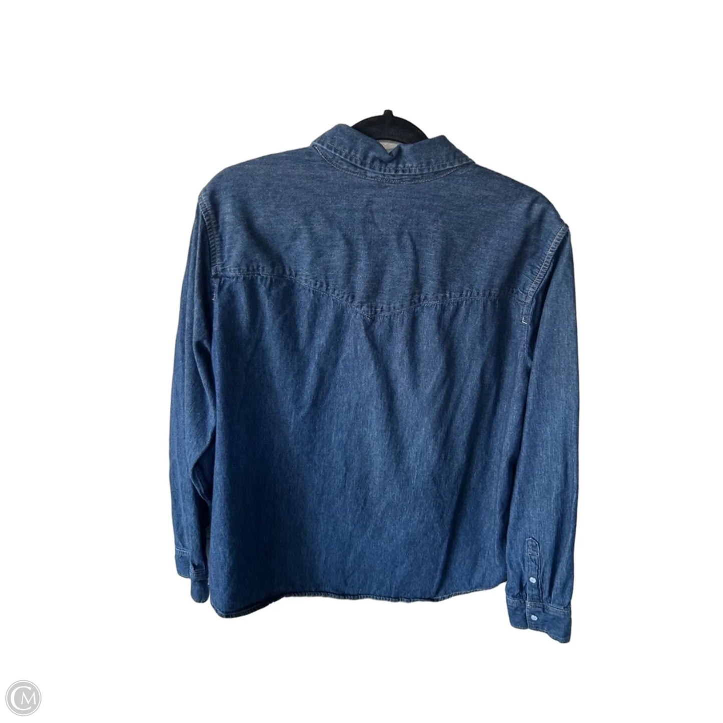 Top Long Sleeve By Levis In Blue Denim, Size: Xxl