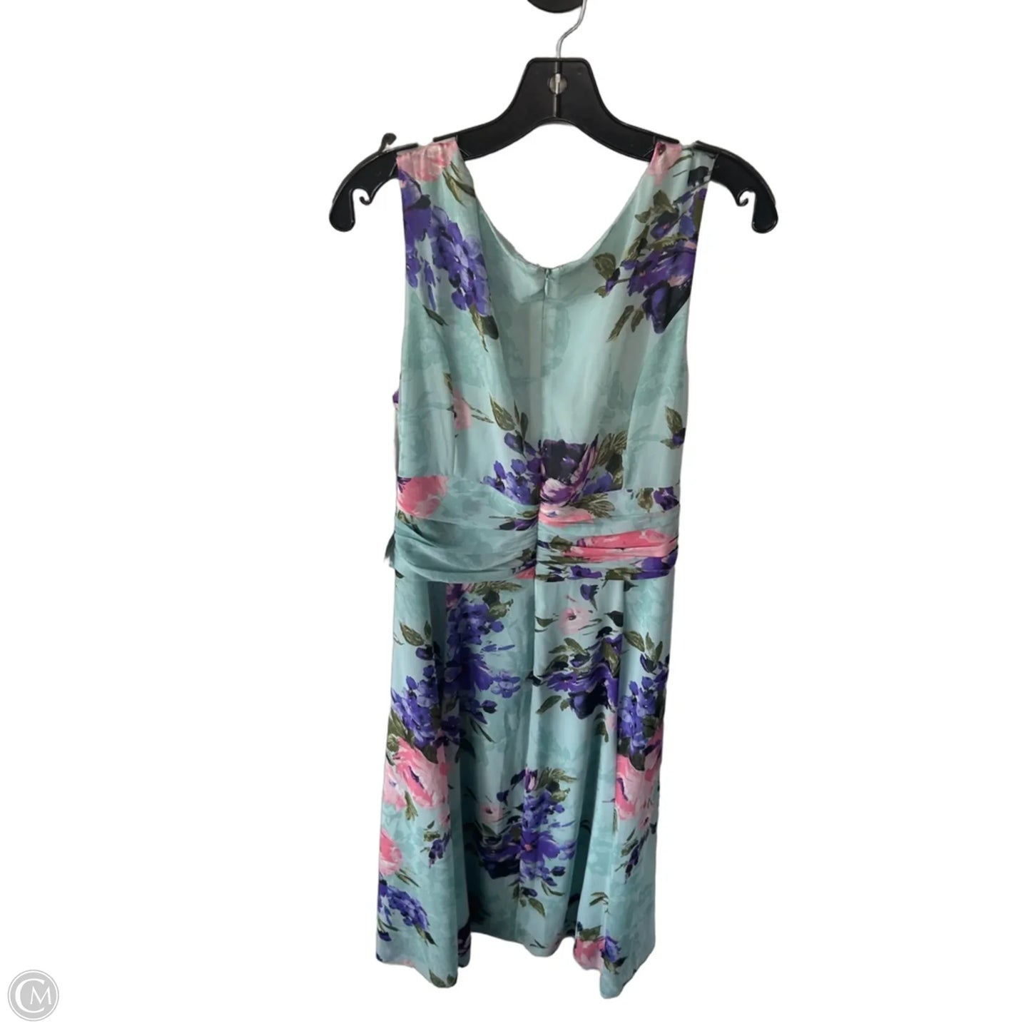 Dress Party Midi By Anne Klein In Green & Purple, Size: L