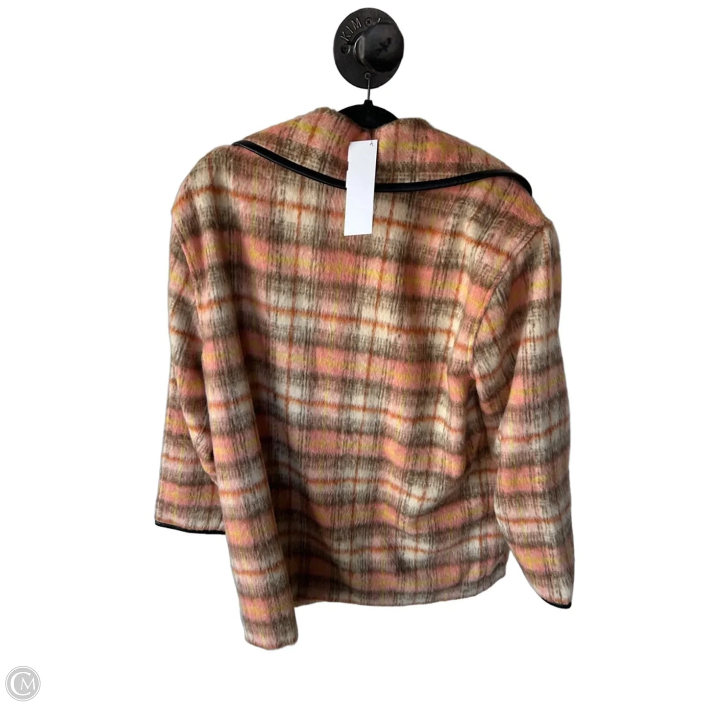 Coat Peacoat By Cabi In Orange & Tan, Size: L