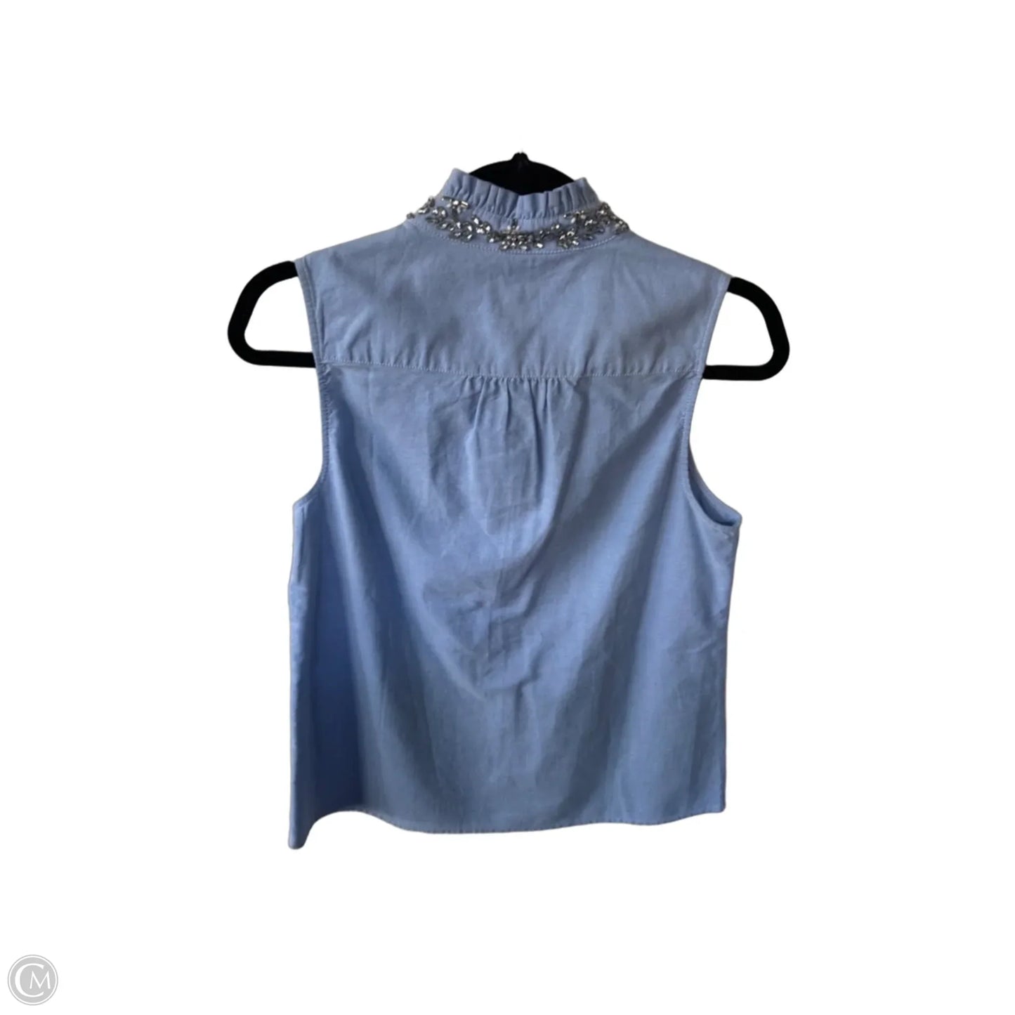 Blouse Sleeveless By J. Crew In Blue & Silver, Size: S