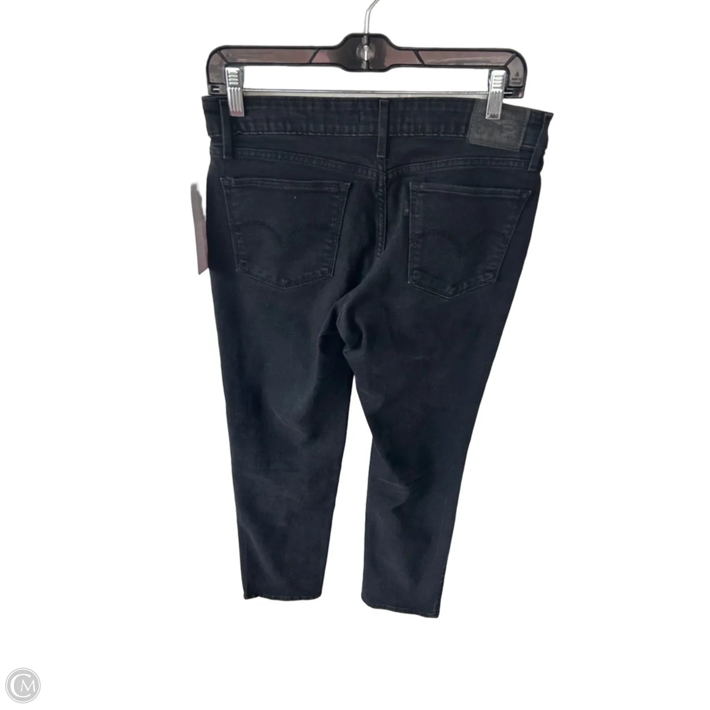 Jeans Straight By Levis In Black Denim, Size: 8