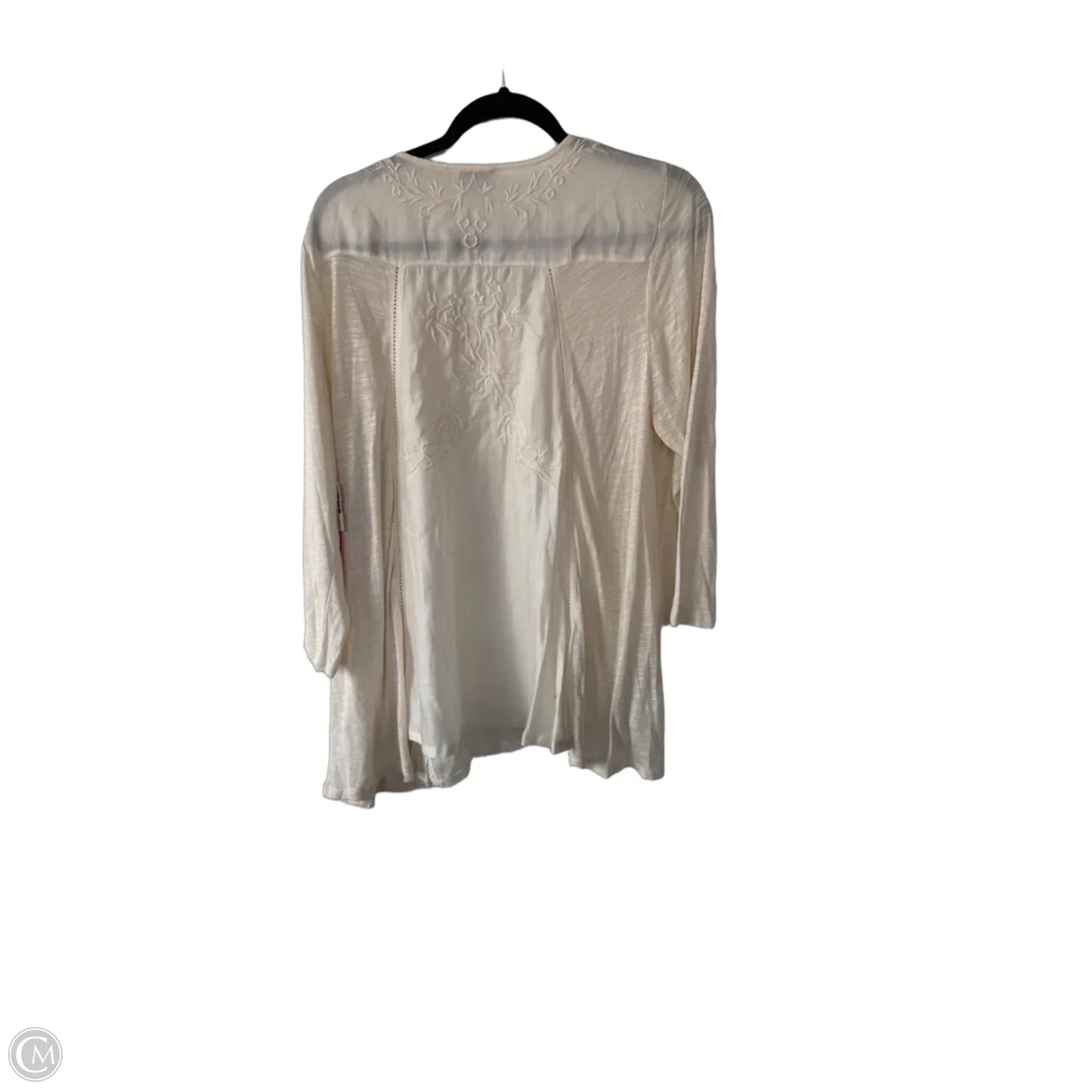 Top Long Sleeve By Lucky Brand In Cream, Size: 1x