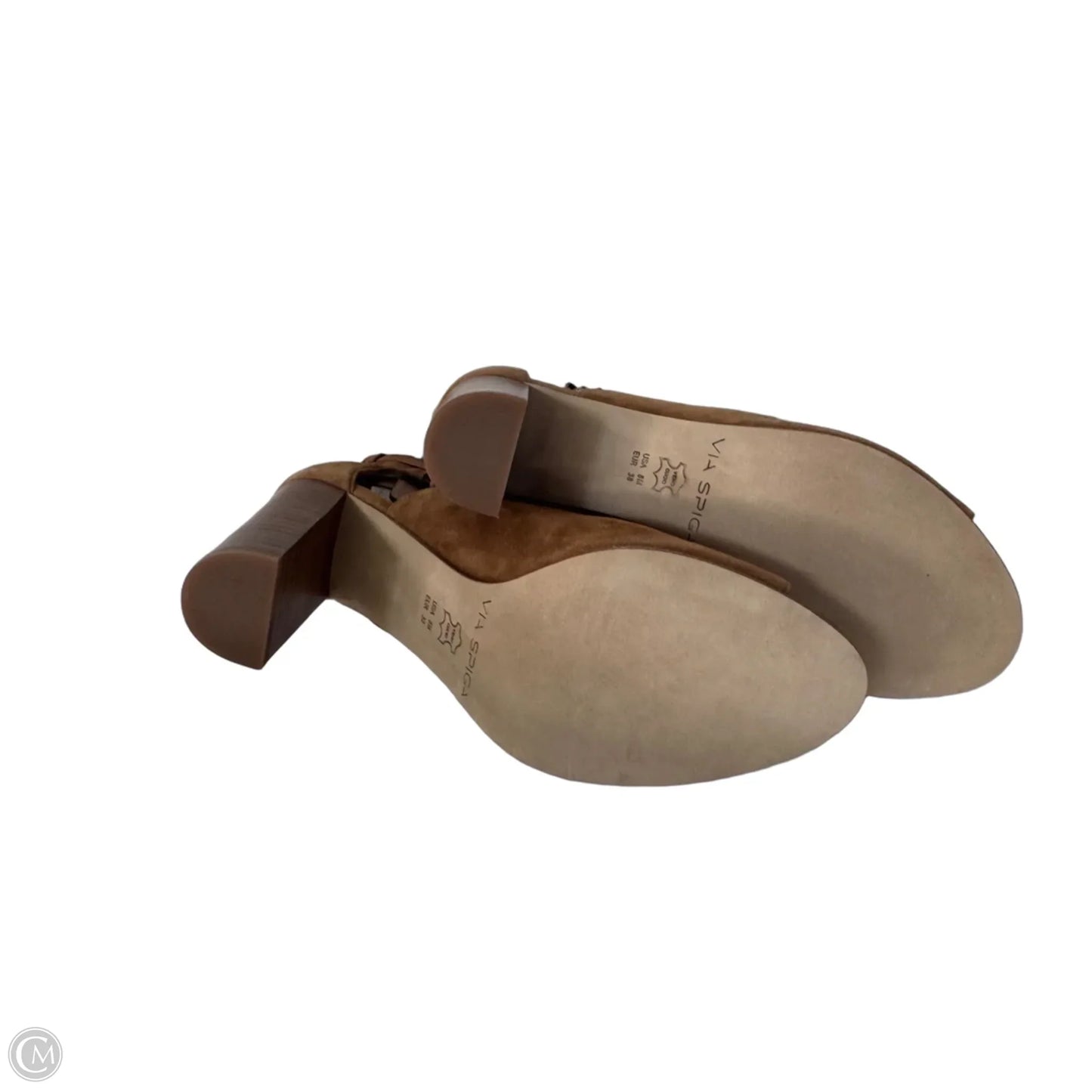 Sandals Heels Block By Via Spiga In Brown, Size: 8