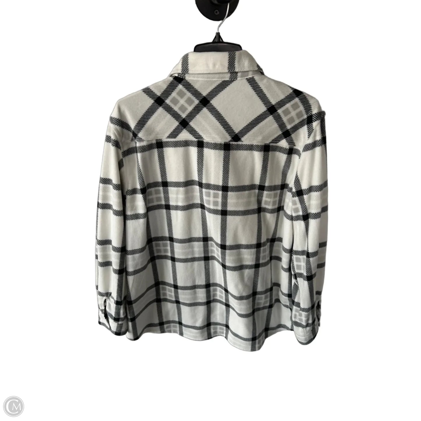 Jacket Shirt By Eddie Bauer In Black & White, Size: Xl