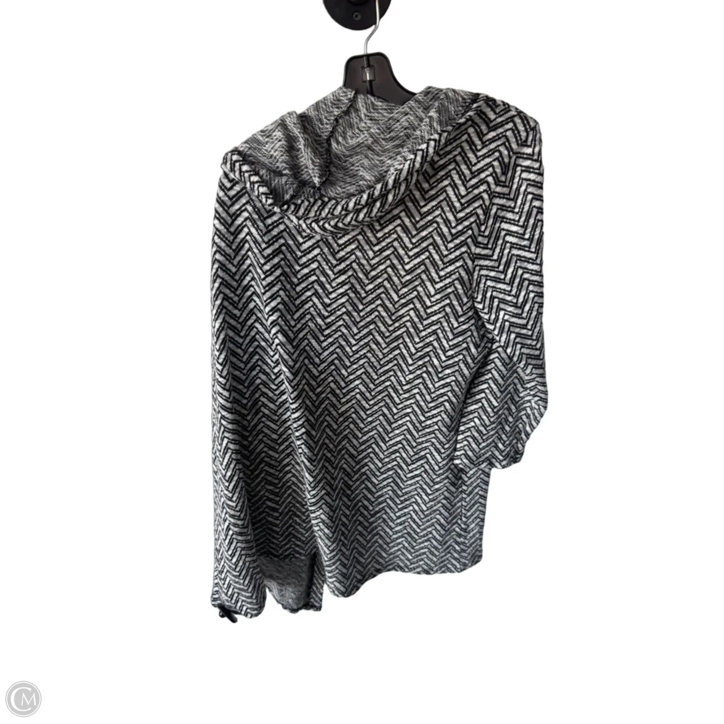 Sweater Cardigan By Daniel Rainn In Black & White, Size: 2x