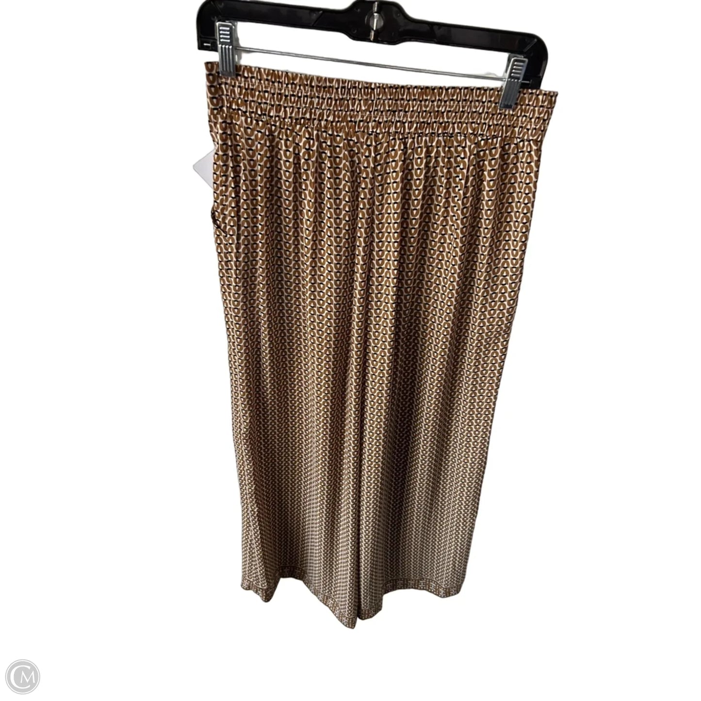 Pants Wide Leg By Max Studio In Brown & Cream, Size: S