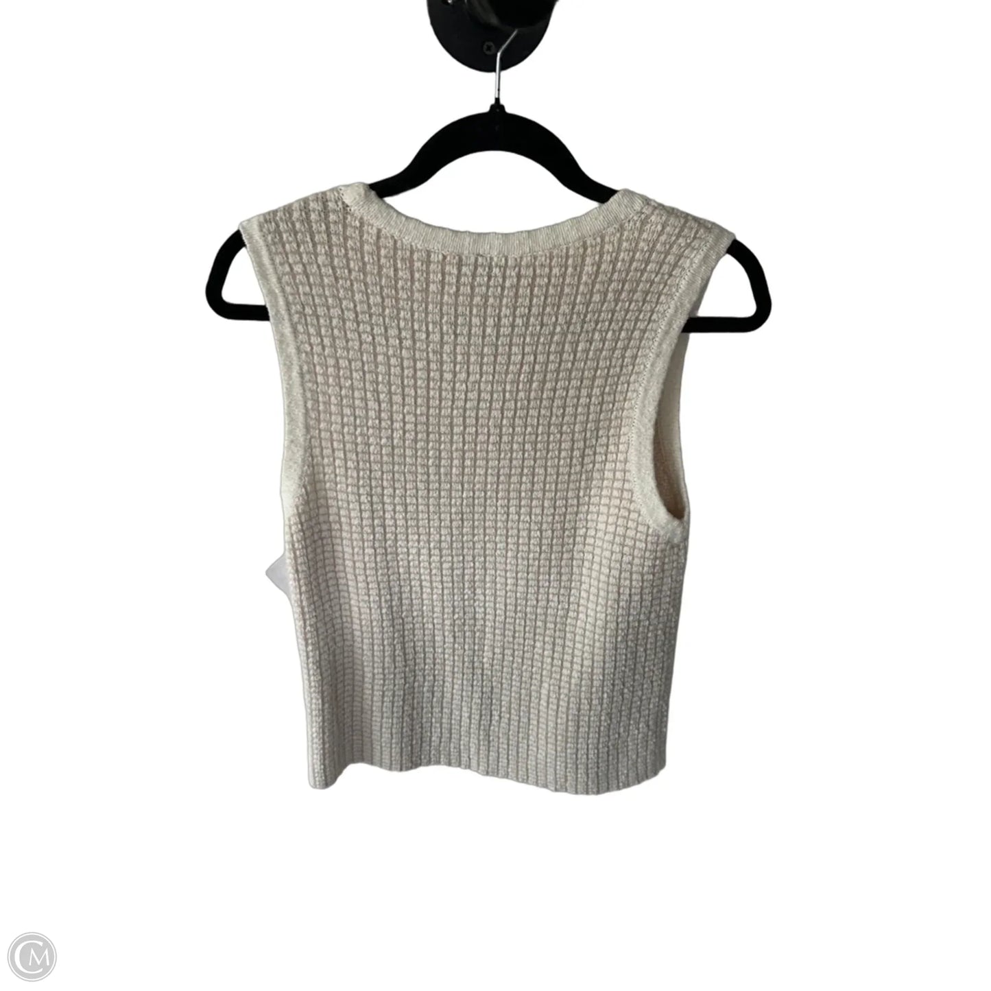 Vest Sweater By Ann Taylor In Cream & Tan, Size: M