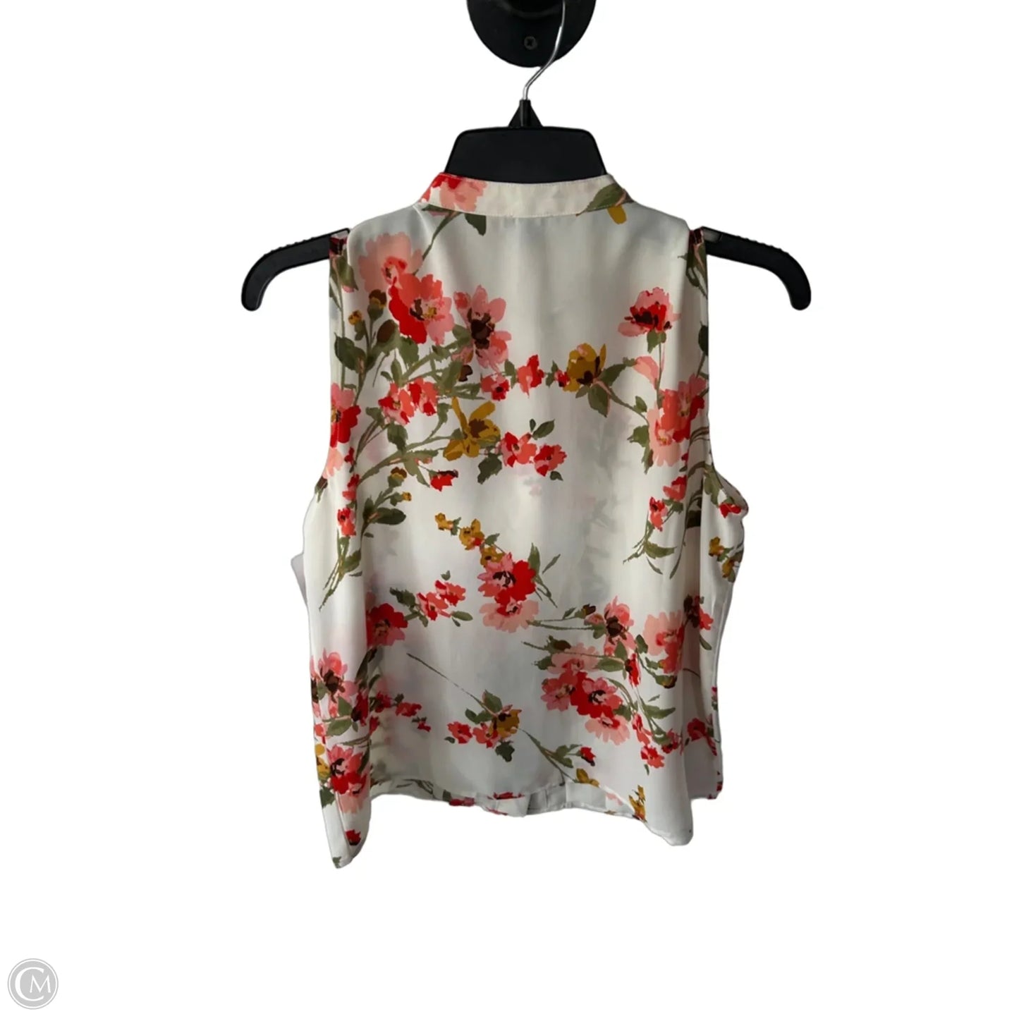 Blouse Sleeveless By Ann Taylor In Cream & Orange, Size: M