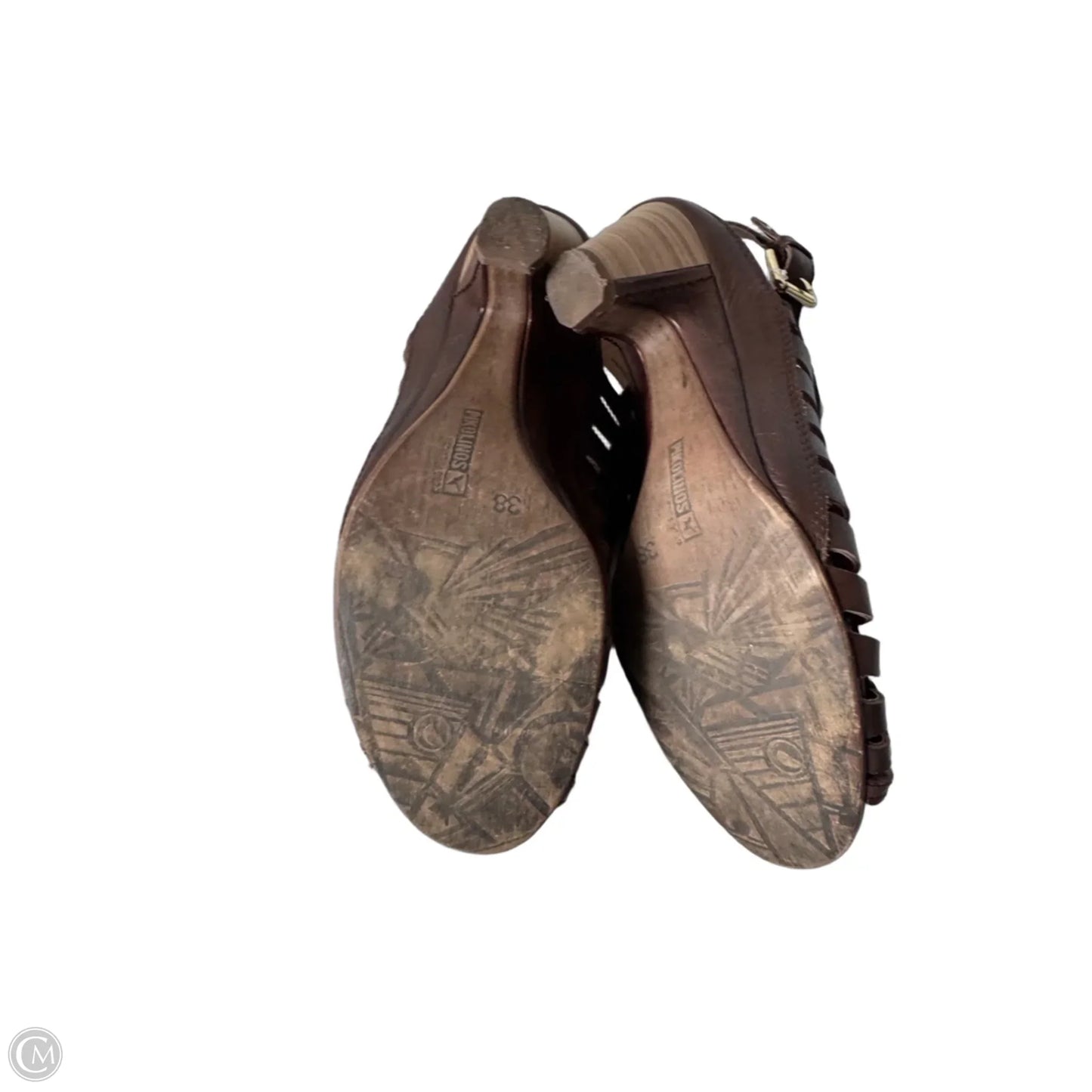 Sandals Heels Block By Pikolinos In Brown, Size: 7.5