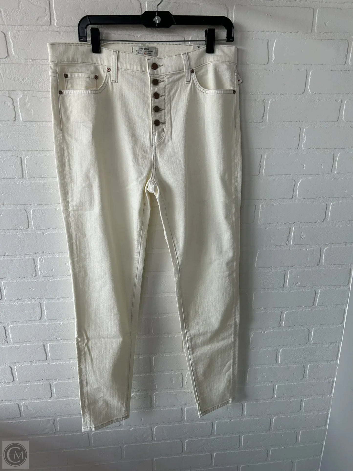 Jeans Skinny By principle In Cream Denim, Size: 14