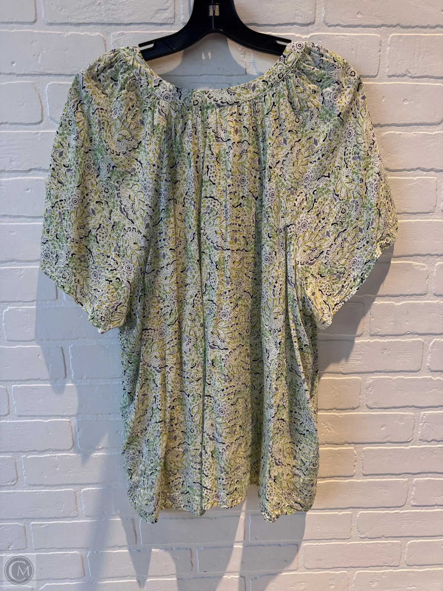 Top Short Sleeve By J. Jill In Green & Yellow, Size: 3x
