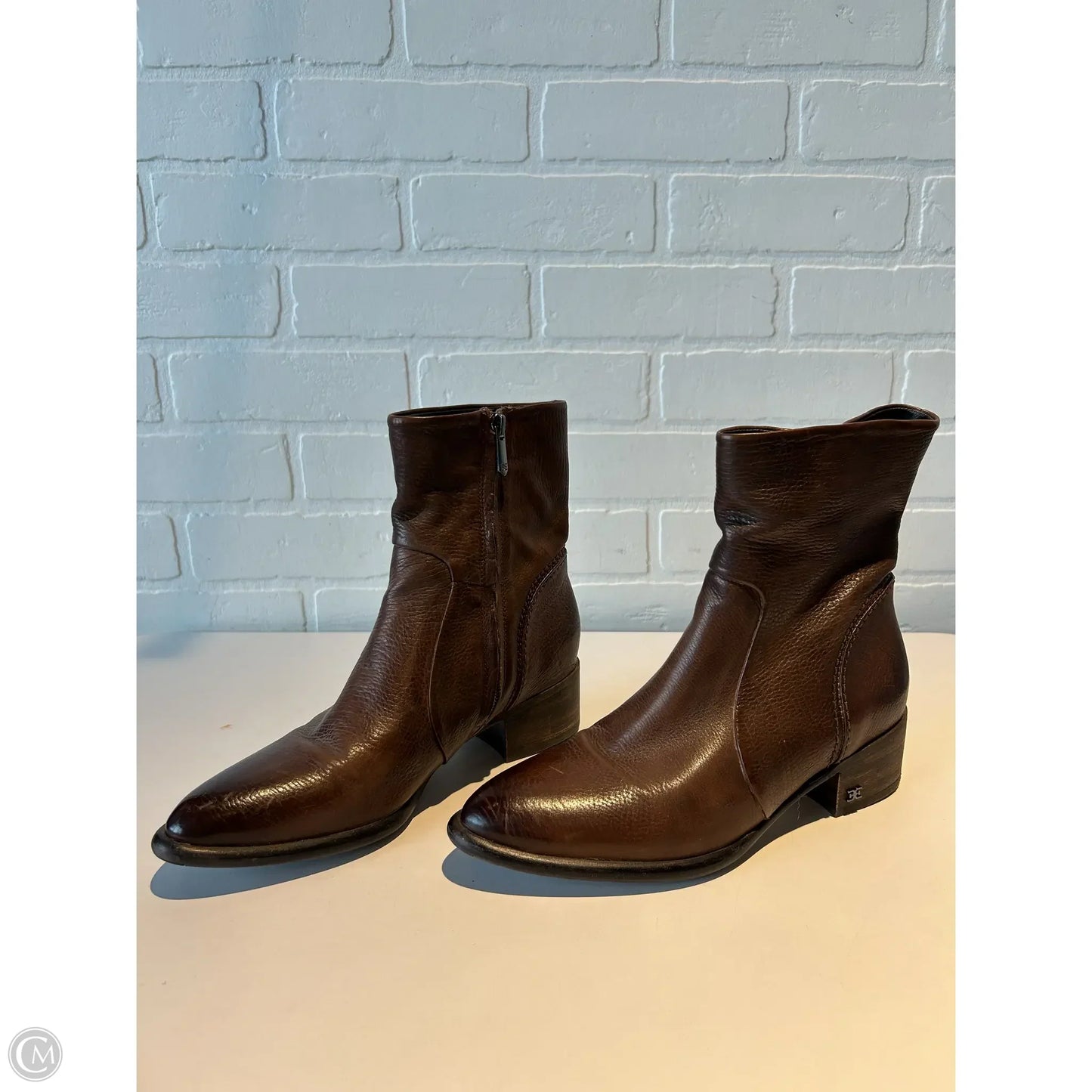 Boots Ankle Flats By Sam Edelman In Brown, Size: 7.5