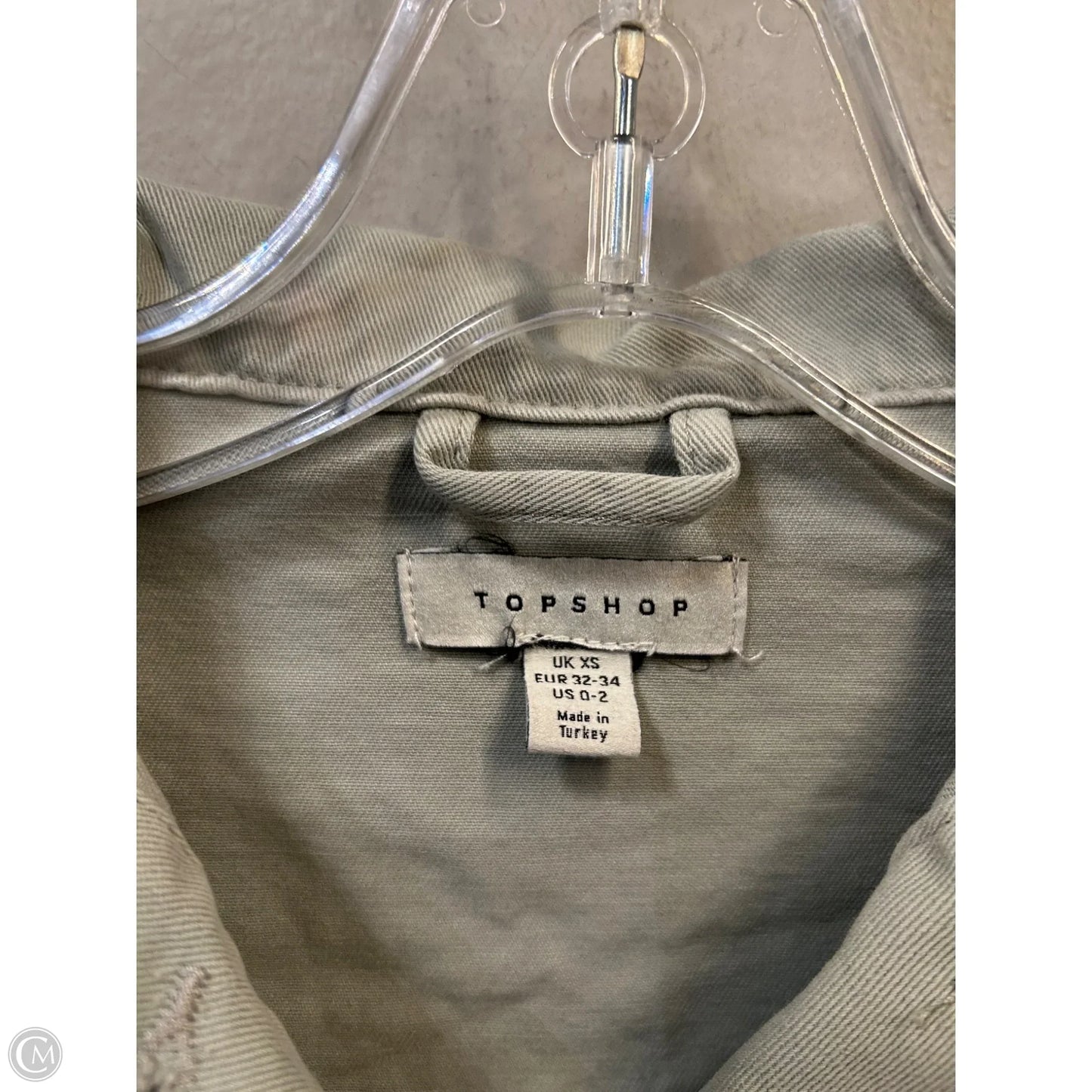 Jacket Shirt By Top Shop In Green, Size: Xs