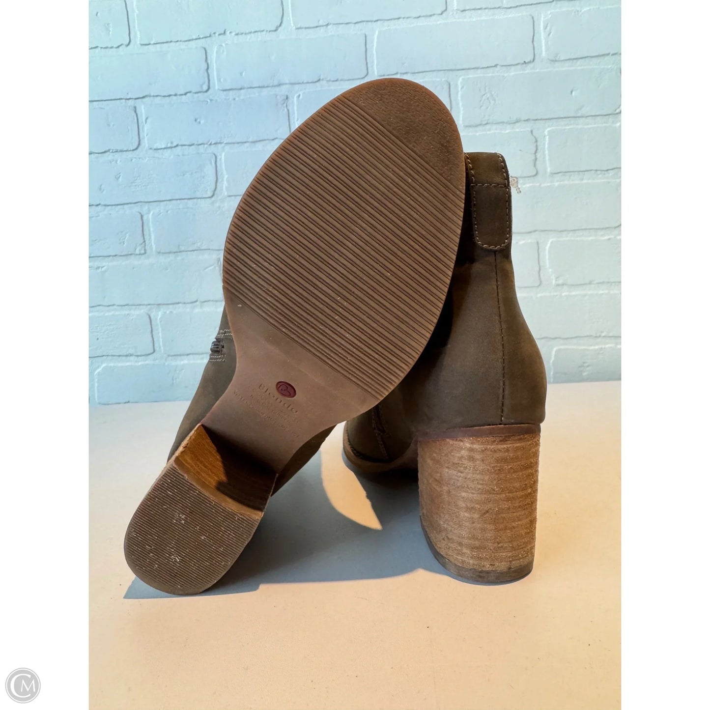 Boots Ankle Heels By Blondo In Green, Size: 7.5