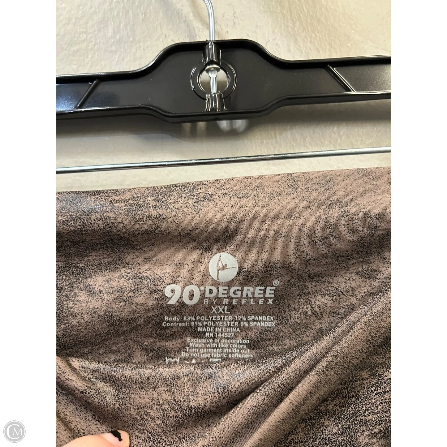Athletic Leggings By 90 Degrees By Reflex In Black & Brown, Size: 20