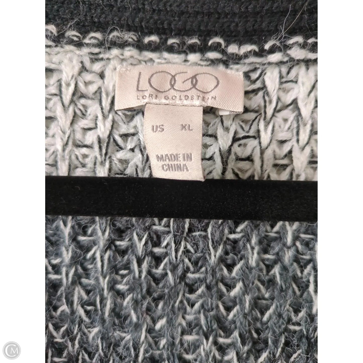 Sweater Cardigan By Logo In Grey, Size: Xl