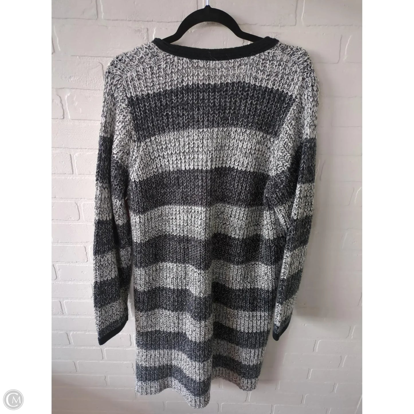Sweater Cardigan By Logo In Grey, Size: Xl