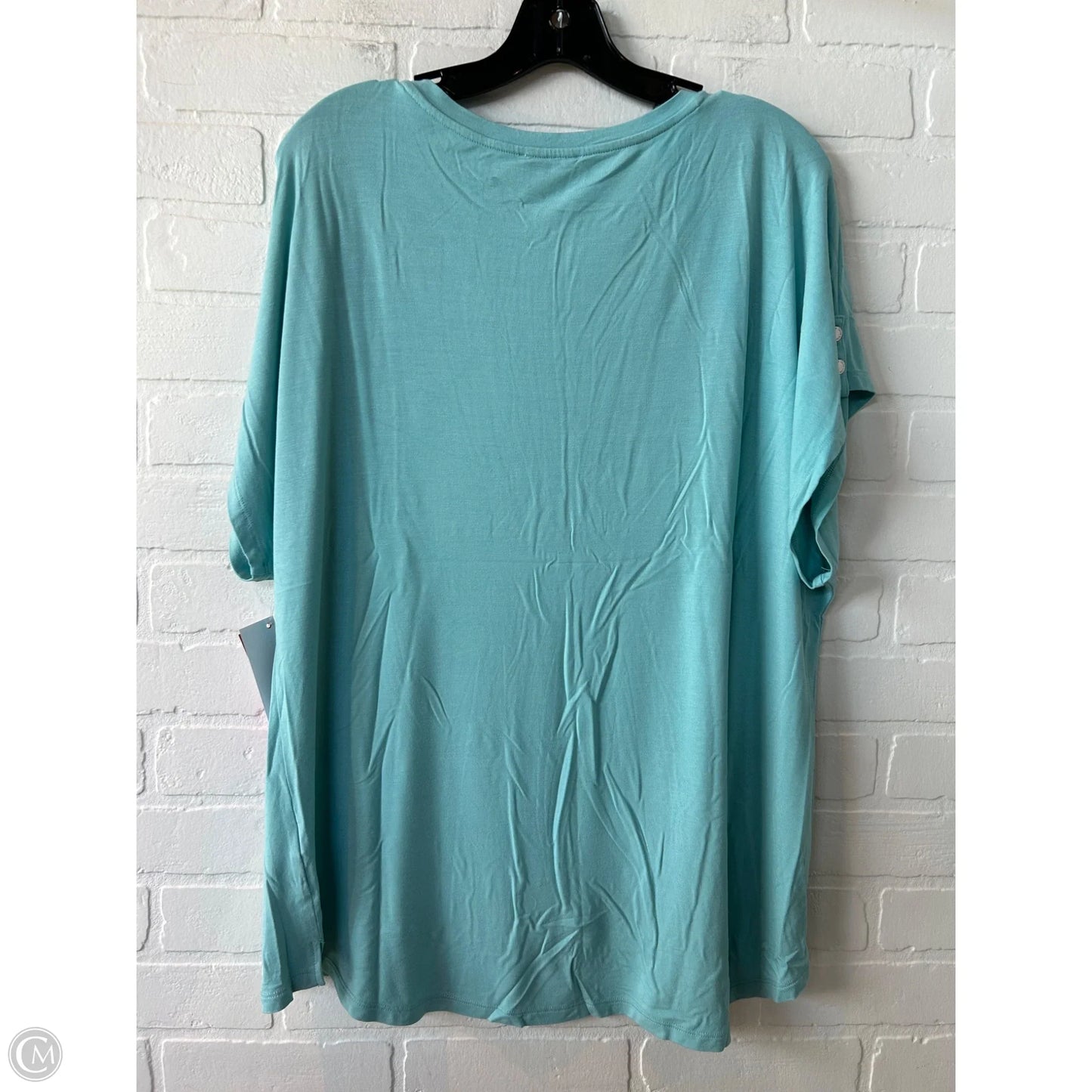 Top Short Sleeve By Calvin Klein In Blue, Size: Xl