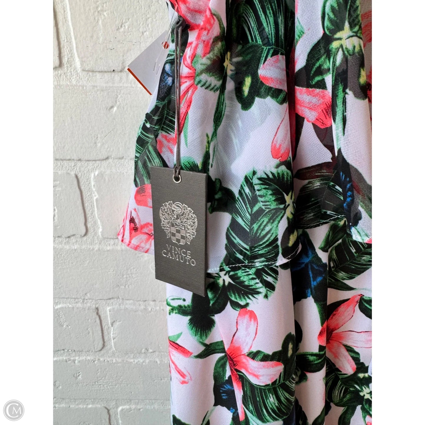 Dress Casual Short By Vince Camuto In Green & Pink, Size: L