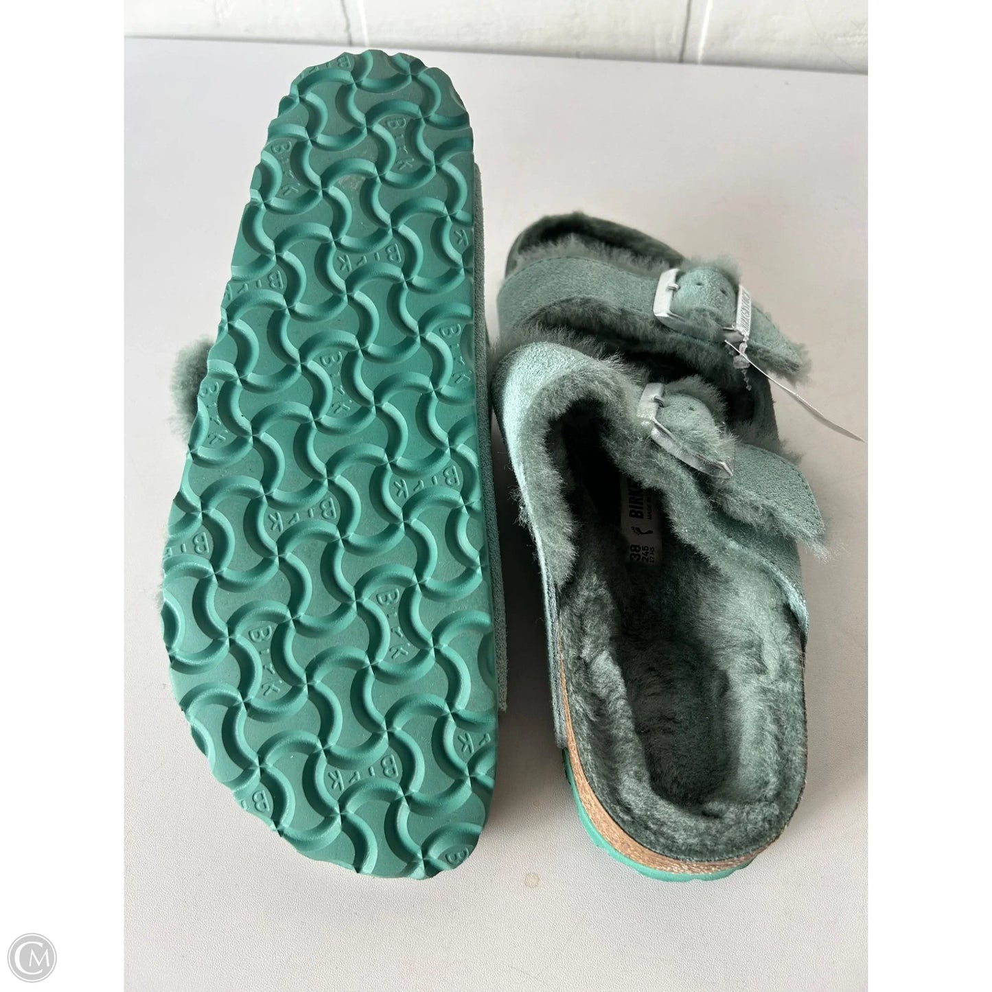 Sandals Flats By Birkenstock In Green, Size: 7.5