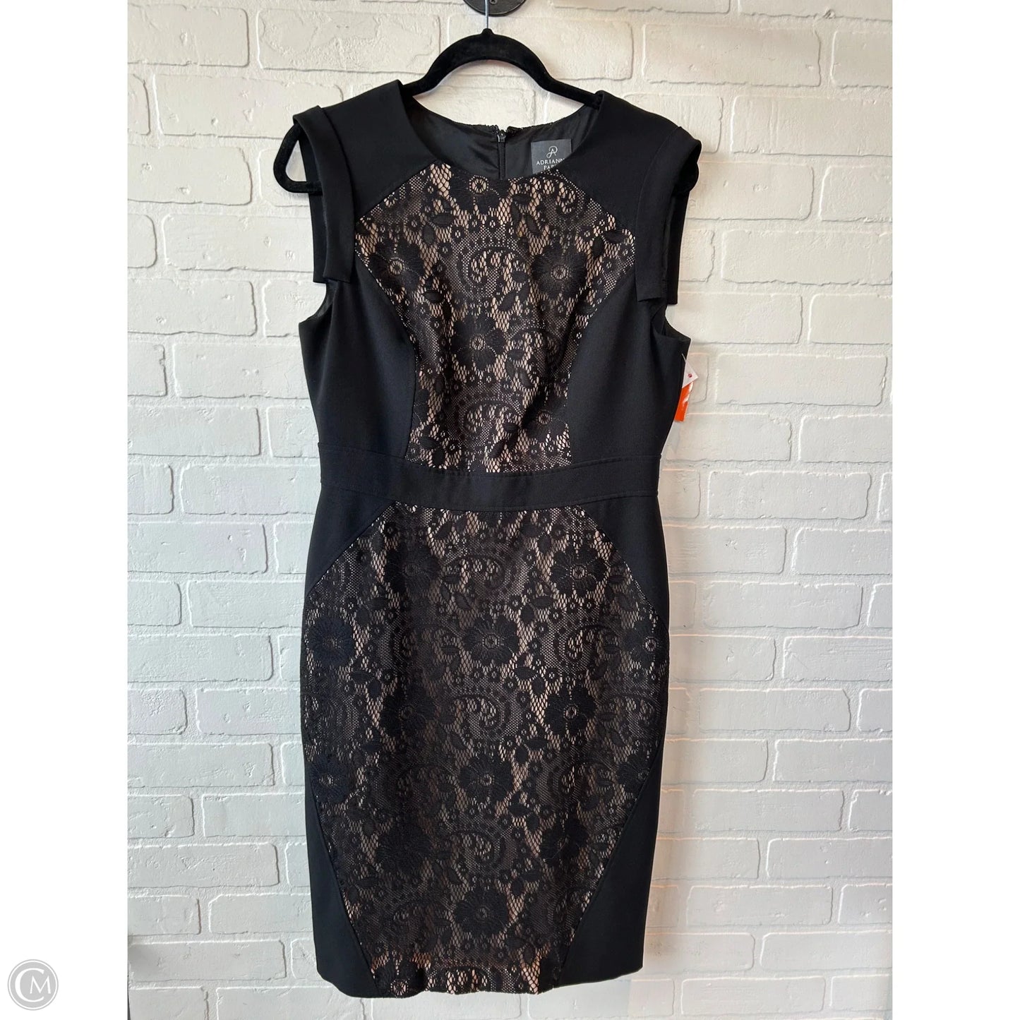 Dress Work By Adrianna Papell In Black & Tan, Size: L