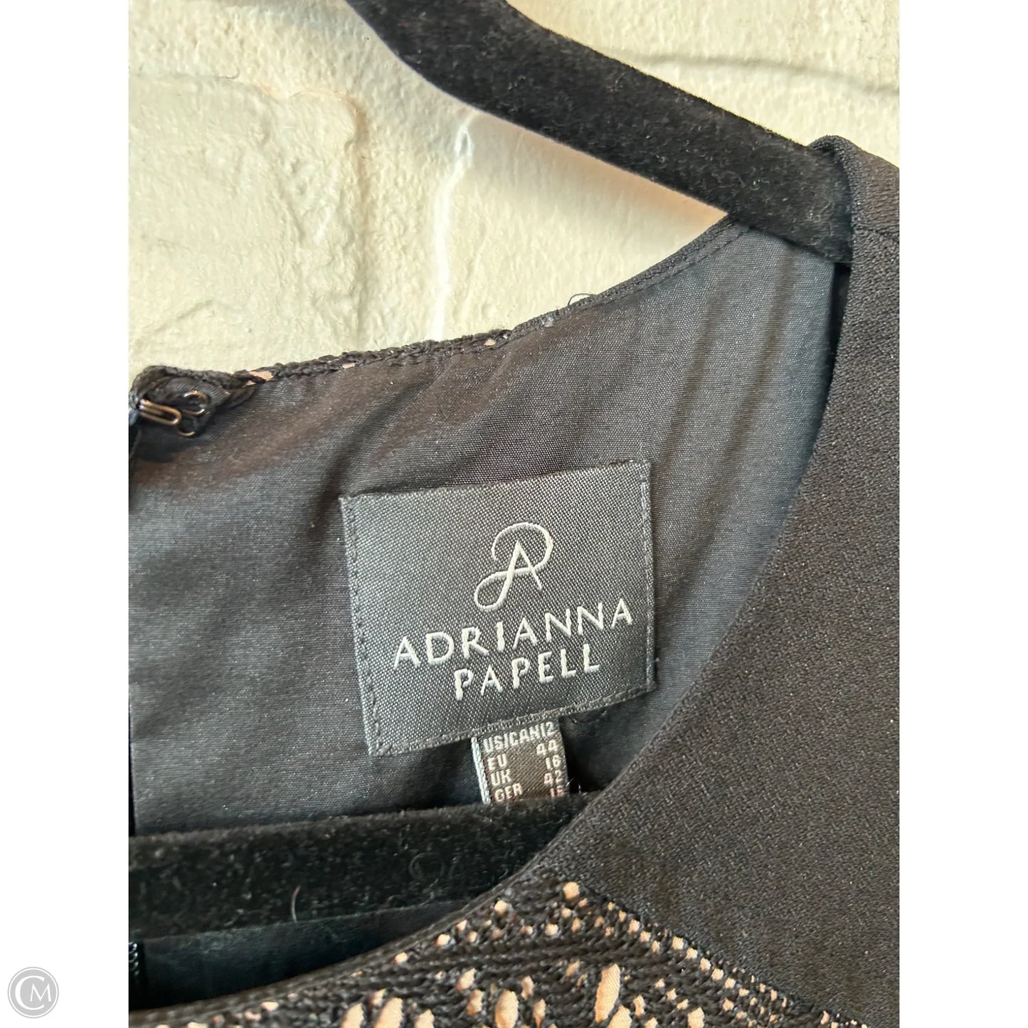 Dress Work By Adrianna Papell In Black & Tan, Size: L