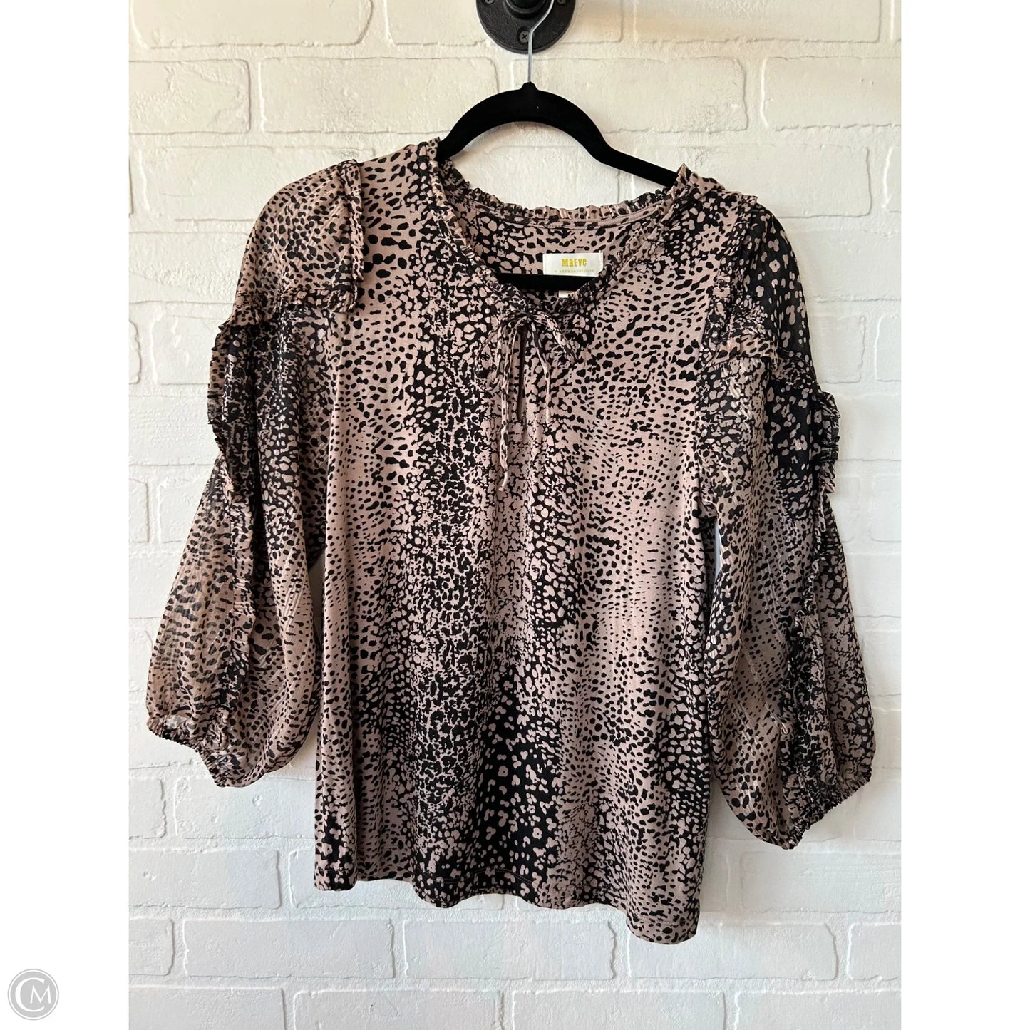 Top 3/4 Sleeve By Maeve In Brown, Size: S