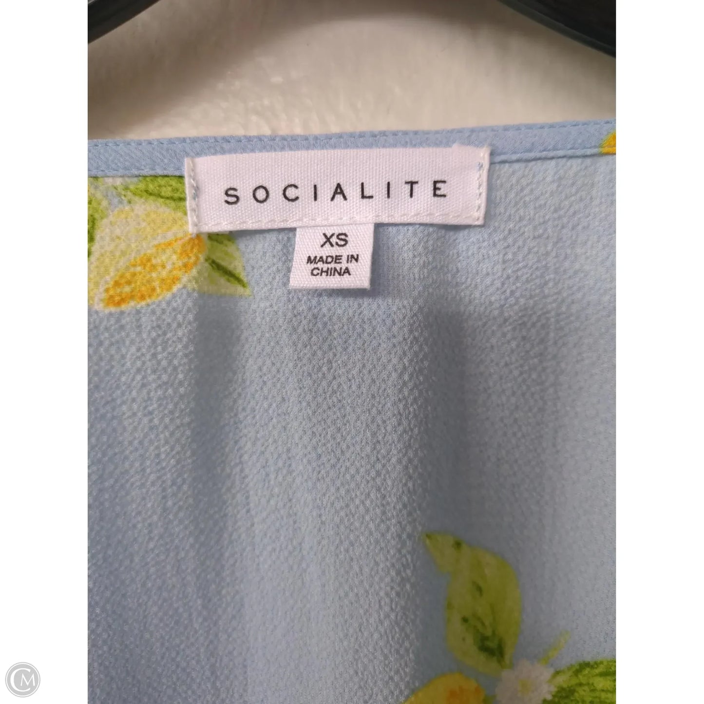 Top Short Sleeve By Socialite In Blue & Yellow, Size: Xs